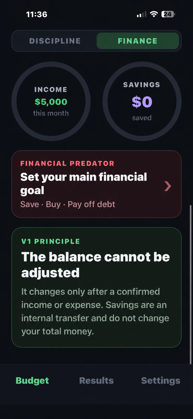 Financial goal / EN · demo values